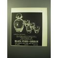 1950 Black, Starr & Gorham Decanter and Glasses Ad - Cordials for Eight