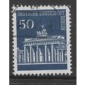 GERMANY 1966 BUILDINGS 50pf BLUE BRANDENBURG GA...