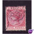 GIBRALTAR 1898 SG40 1d CARMINE FU 2