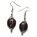 Earrings #009 black marble polymer clay beads 2...