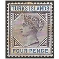 Turks Islands 1895 SG71 4d Dull Purple & Ultra ...