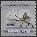 Mi 1379: 80 f. blue-violet/sepia Flying Day: Po...
