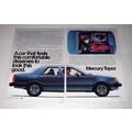 1985 Mercury Topaz Car Ad - Feels Comfortable!