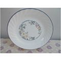 4 Corelle Blue Flowered Cake Plates Swirl Rim -...