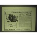 1922 Athol-Starrett Vises Ad - Position is Ever...