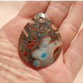 D Blue Crazy Lace Agate Gemstone Tear Drop Flat...