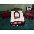 Mahogany Coloured Bedroom Set 1:12th scale mini...