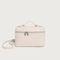 Ladies' Double Zipper Handbag Makeup Bag White