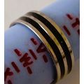 Vintage Ring Stainless Steel Black Enamel Band ...