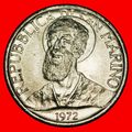 Ⰶ ITALY (1972-2001): SAN MARINO ★ 5 LIRAS 1972R...