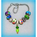 Pretty European Beads Charm Bracelet Silver Ton...