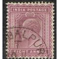 India 1902 8a Claret SG134 FU