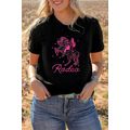 Black Cowgirl Rodeo Embroidered Pattern Western...
