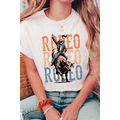 White Cowboy RODEO Graphic Western T Shirt
