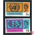 GB stamps 1965 - SG 681-682 - 20th Anniv of Uni...