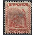 Nevis 1862 SG5 1d Dull Lake Mounted Mint Filler...