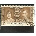 Nyasaland KGVI 1937 Coronation 1d Brown Used SG...