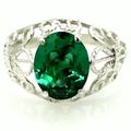 Russian Nanocrystal Emerald, 925 Sterling Silve...