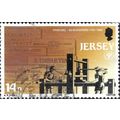 JERSEY, Early Printing Press, orange-brown 1990...
