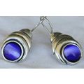 Blue cat eye earrings