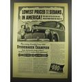 1940 Studebaker Champion Custom Club Sedan Ad