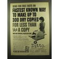1965 Ditto Duplicator Ad - Fastest Known Way
