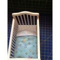 White Cot with Drawer Blue Star Bedding 1:12th ...
