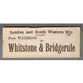LONDON & SOUTH WESTERN RAILWAY LUGGAGE LABEL -W...