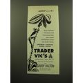 1959 Savoy Hilton Hotel Ad - Trader Vic's