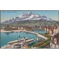 Seebrücke und Pilatus, Luzern, c.1910 - Goetz AK