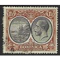 DOMINICA 1923 GV BLACK & BROWN 1½d USED SG75