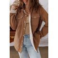Cinnamon Fleece Lined Buttoned Flap Pockets Cor...