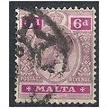 Malta 1914 SG80 6d Dull & Bright Purple Good/Fi...