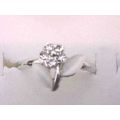 Moonstone Flower Ring Clear Crystal Adjustable ...