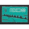 MEXICO 1968 OLYMPIC GAMES 1p ROWING TURQUOISE &...