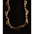 Vintage Avon Gold Plated Chevron Bar Link White...