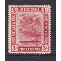 BRUNEI 1908 3c MINT HINGED SG37 GRUBBY GUM