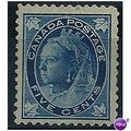 Canada 1897 SG146 5c Deep Blue Mounted Mint