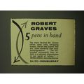 1958 Doubleday Book Advertisement - 5 Pens in hand by Robert Graves
