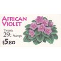 African Violet Flowers Booklet of 20 X 29¢ Stam...