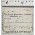 1927 receipt Chester Waterworks Company, C. Eav...