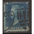 Sg47 2d BLUE plate 13 FINE USED " Q J " (BLUES)