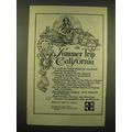 1902 Santa Fe Railroad Ad - Summer Trip California