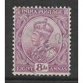 INDIA 1912 8a PURPLE SG 179 FINE USED#