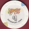 Rhythm City. $1 Casino Chip. Davenport, IA. I59.