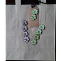 Hand decorated . Brown paper carrier bags Butto...