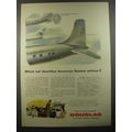 1954 Douglas DC-7 Airliner Ad - Which tail identifies America's fastest