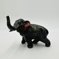 Vintage Metal Elephant Figurine Trunk Up Realis...