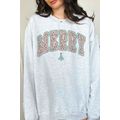 MERRY LEOPARD CHRISTMAS GRAPHIC SWEATSHIRT
