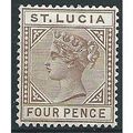 St Lucia 1898 SG48 4d Brown Mounted Mint ... .